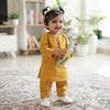 Mustard Yellow Jacquard Lawn Shirt &amp; Trouser Set