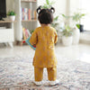 Mustard Yellow Jacquard Lawn Shirt &amp; Trouser Set